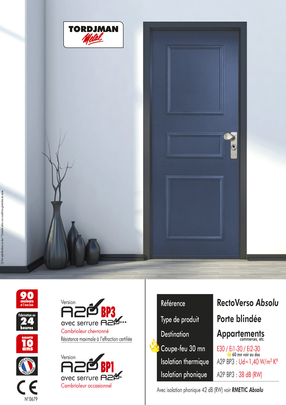 Porte blindee couleur et bois RectoVerso Absolu